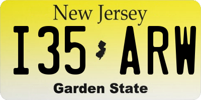 NJ license plate I35ARW