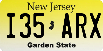 NJ license plate I35ARX