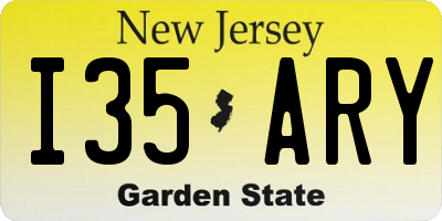 NJ license plate I35ARY
