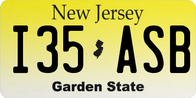 NJ license plate I35ASB