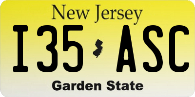 NJ license plate I35ASC