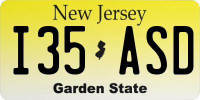 NJ license plate I35ASD