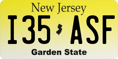 NJ license plate I35ASF