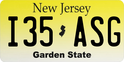 NJ license plate I35ASG