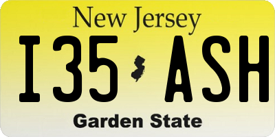 NJ license plate I35ASH