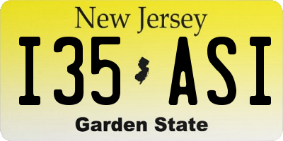 NJ license plate I35ASI