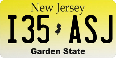 NJ license plate I35ASJ