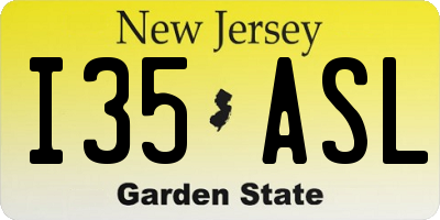 NJ license plate I35ASL