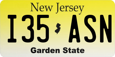 NJ license plate I35ASN