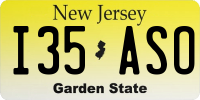 NJ license plate I35ASO