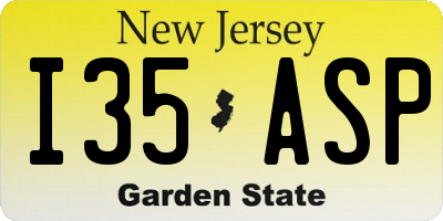 NJ license plate I35ASP