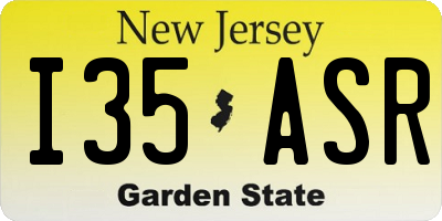NJ license plate I35ASR