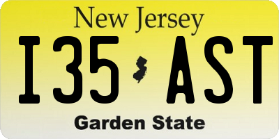 NJ license plate I35AST