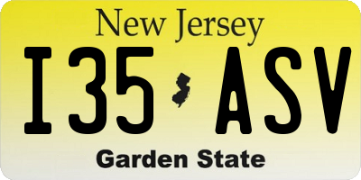 NJ license plate I35ASV