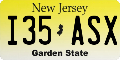 NJ license plate I35ASX