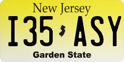 NJ license plate I35ASY