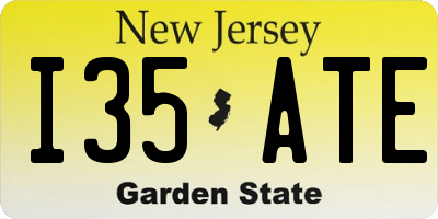 NJ license plate I35ATE
