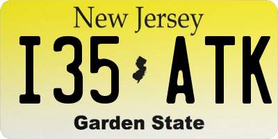 NJ license plate I35ATK