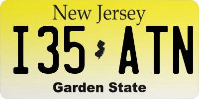 NJ license plate I35ATN