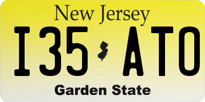 NJ license plate I35ATO