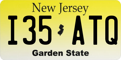NJ license plate I35ATQ