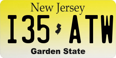 NJ license plate I35ATW