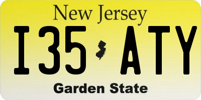 NJ license plate I35ATY