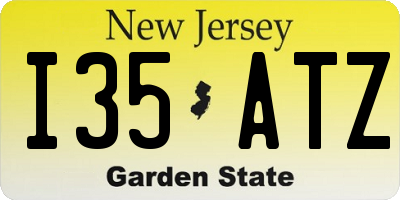 NJ license plate I35ATZ