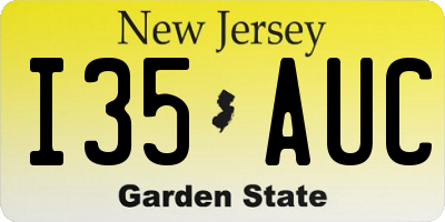 NJ license plate I35AUC