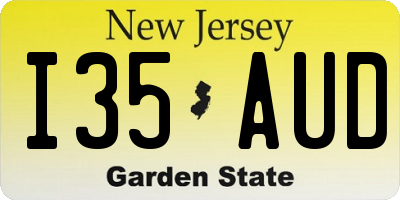 NJ license plate I35AUD