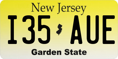 NJ license plate I35AUE