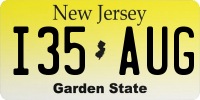 NJ license plate I35AUG