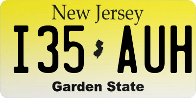 NJ license plate I35AUH