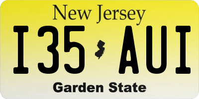 NJ license plate I35AUI