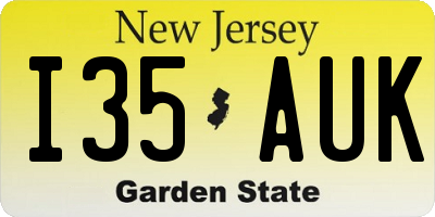 NJ license plate I35AUK