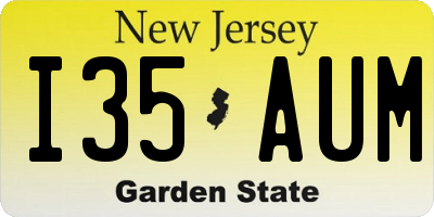NJ license plate I35AUM