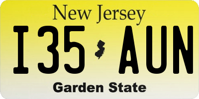 NJ license plate I35AUN