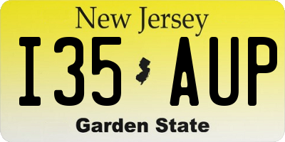 NJ license plate I35AUP