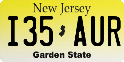 NJ license plate I35AUR