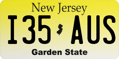 NJ license plate I35AUS