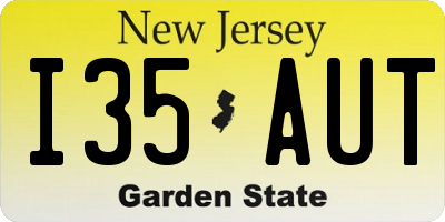 NJ license plate I35AUT