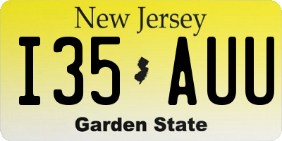 NJ license plate I35AUU