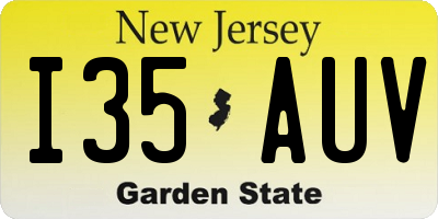 NJ license plate I35AUV