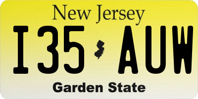 NJ license plate I35AUW