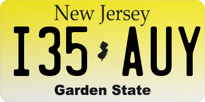 NJ license plate I35AUY