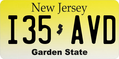 NJ license plate I35AVD