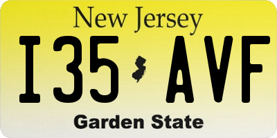 NJ license plate I35AVF