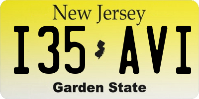 NJ license plate I35AVI