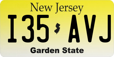NJ license plate I35AVJ