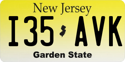NJ license plate I35AVK